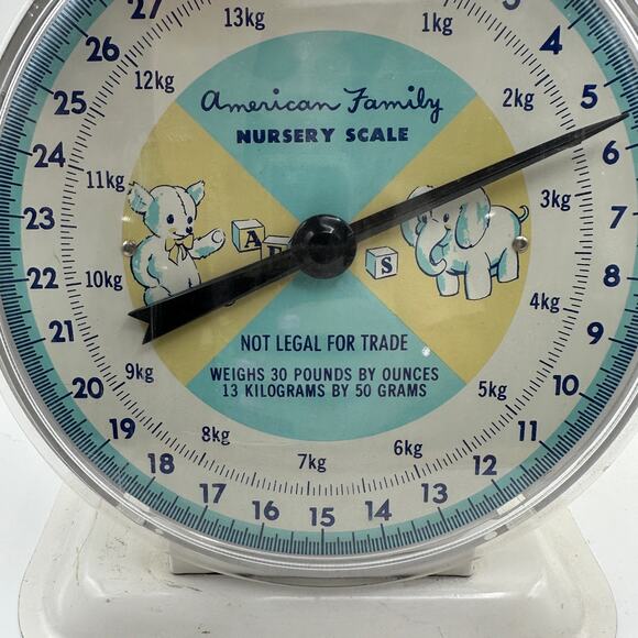 Vintage Baby American Family Scale Metal Teddy & Elephant 1960s - Picture 12 of 13